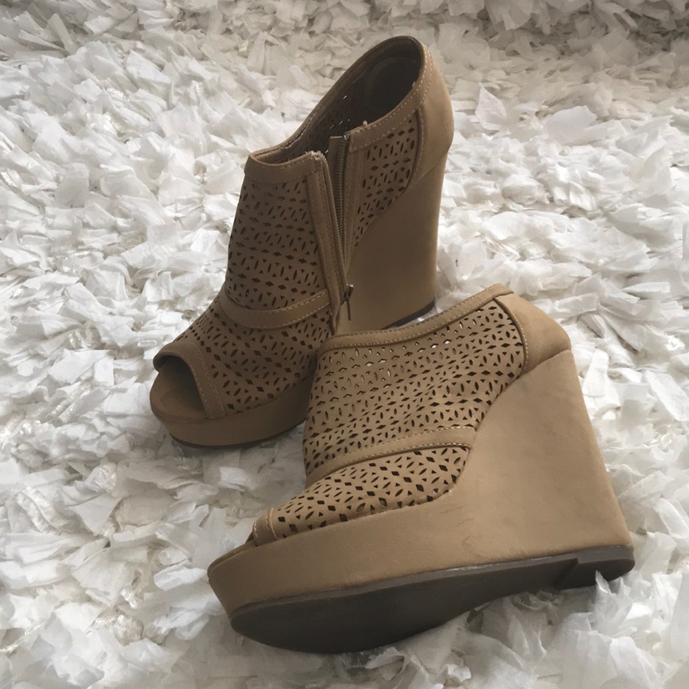 Tan Wedge Heels